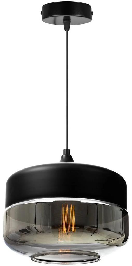 Závesné svietidlo OSLO 3, 1x čierne/grafitové sklenené tienidlo