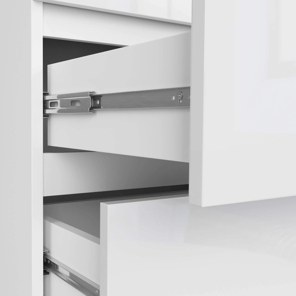 Komoda Kuba 60 cm - 6 zásuviek biela lesk