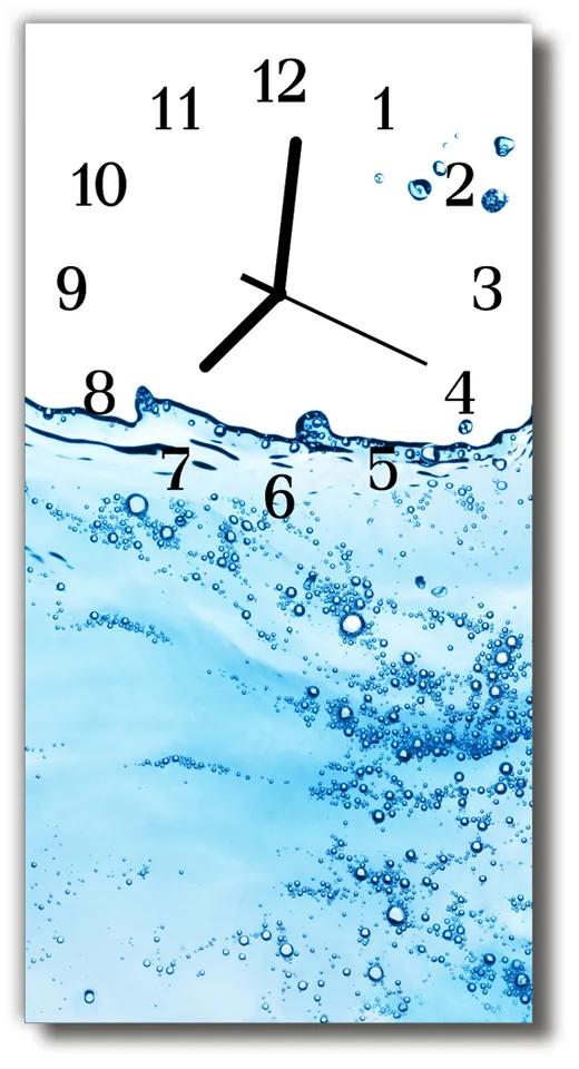Sklenené hodiny vertikálne Príroda vodné farebné bubliny 30x60 cm
