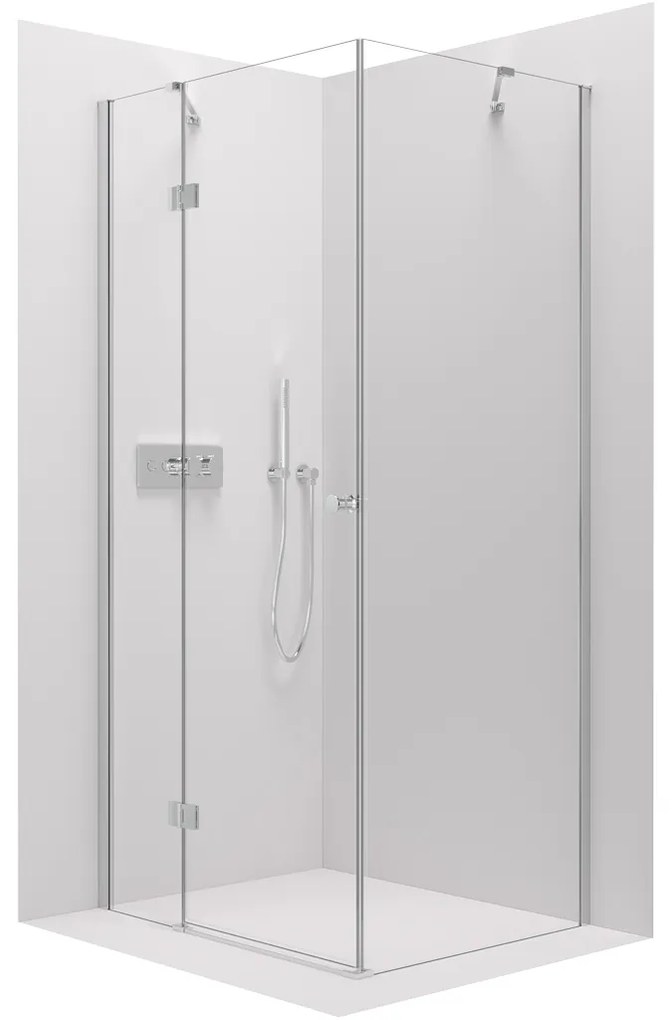 Cerano Marino, sprchovací kút 120(dvere) x 100(stena) x 190 cm, 6mm číre sklo, chrómový profil, CER-CER-422841