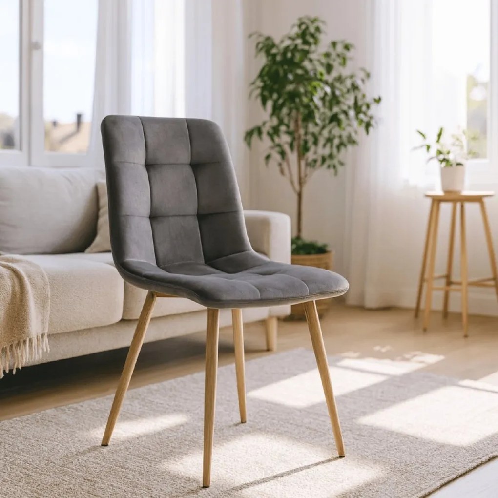 PROXIMA.store - Čalúnená jedálenská stolička FREDY FARBA: čierna, FARBA NÔH: chróm