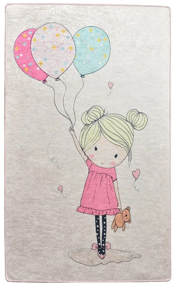 Detský protišmykový koberec Chilam Little Girl, 140 x 190 cm