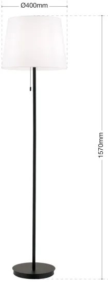 Orion Stl 12-1186/1 - Stojacia lampa LUDWIG 1xE27/40W/230V biela/čierna