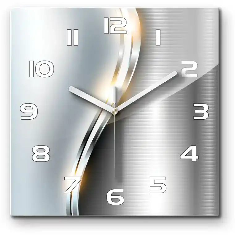 Sklenené hodiny štvorec Metalová abstrakcie pl_zsk_30x30_s_97731386 | BIANO