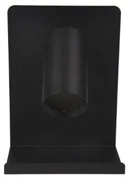 Nástenné bodové svietidlo s poličkou a USB nabíjačkou 1xGU10/35W/230V čierna