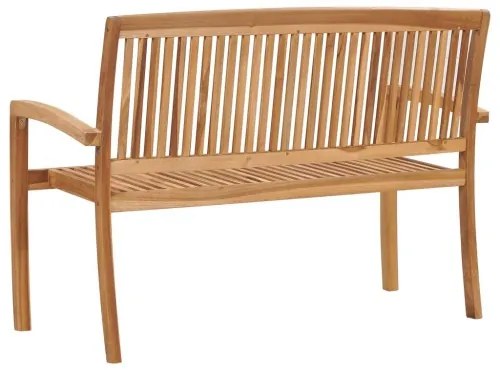vidaXL 2-miestna stohovateľná záhradná lavička 128,5 cm, tíkový masív-