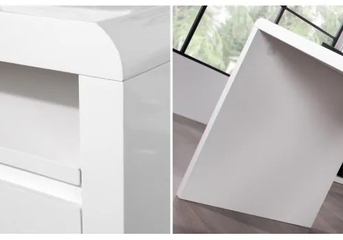 PC - stolík 36025 160x60cm Biely vysoký lesk  - Komfort-nábytok