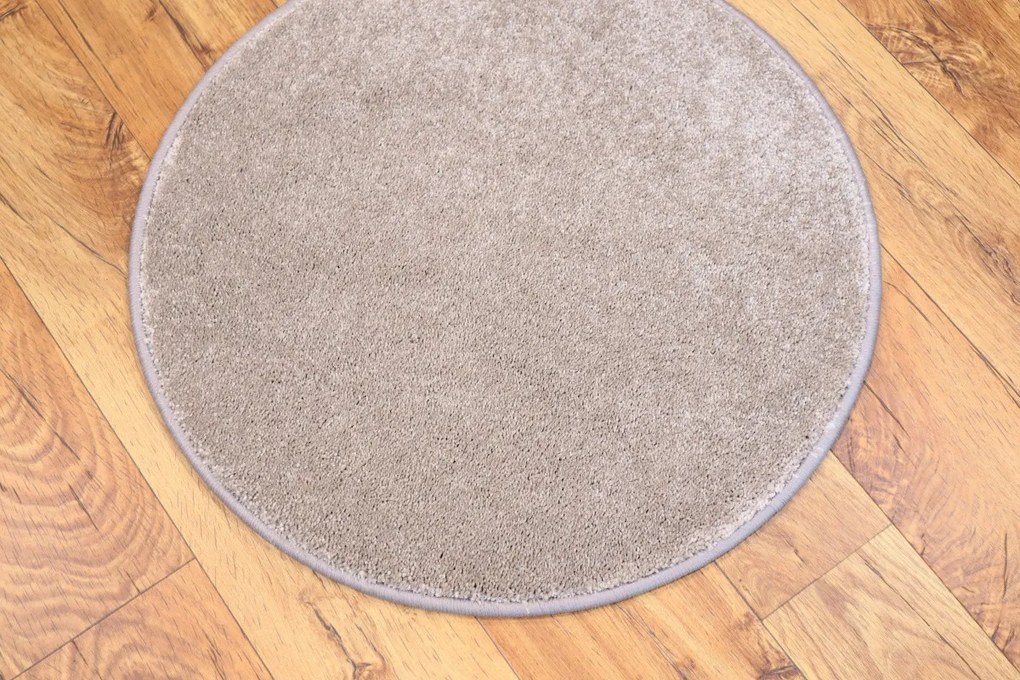 Vopi, Kusový koberec Laguna béžová kruh, 100x100 (priemer) kruh, béžová, obývacia izba