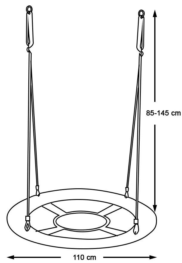 Hojdací kruh bocianie hniezdo, 110 cm, modrý