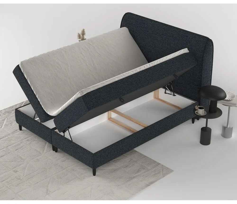 Čierna boxspring posteľ s úložným priestorom 160x200 cm Melba – Maison de Rêve