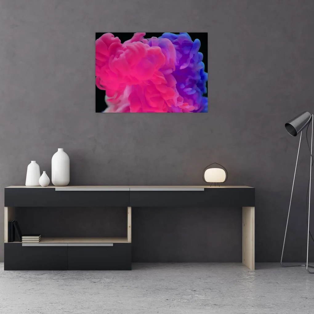 Sklenený obraz farebného dymu (70x50 cm)
