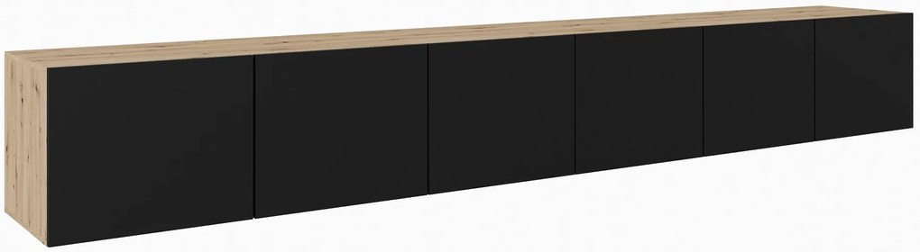 TV stolek LIO 300 cm - dub artisan/čierny mat