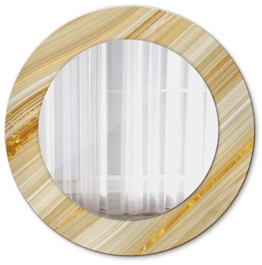 Zlatý abstrakt Okrúhle dekoračné zrkadlo na stenu
