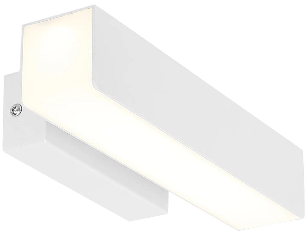 CLX Moderné nástenné LED osvetlenie MAGENTA, 10W, denná biela, hranaté, biele