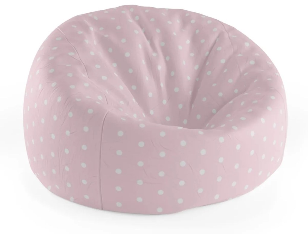 Sablio Sedací vak Cocoon Biele bodky na ružovej - 115 x 75 cm x 45 cm