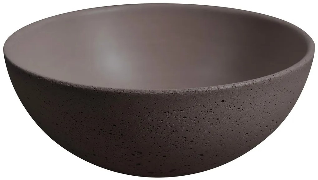 Sapho Sapho, MINOR betónové umývadlo na dosku, priemer 26cm, tmavo hnedá, MR26015