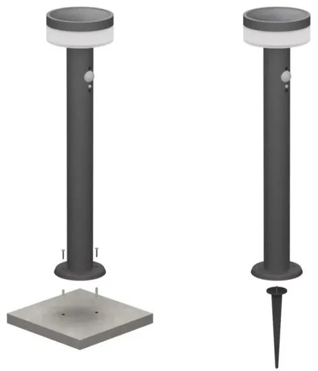 LED solárna lampa so senzorom LED/2W/3,7V 1200 mAh IP44 50 cm