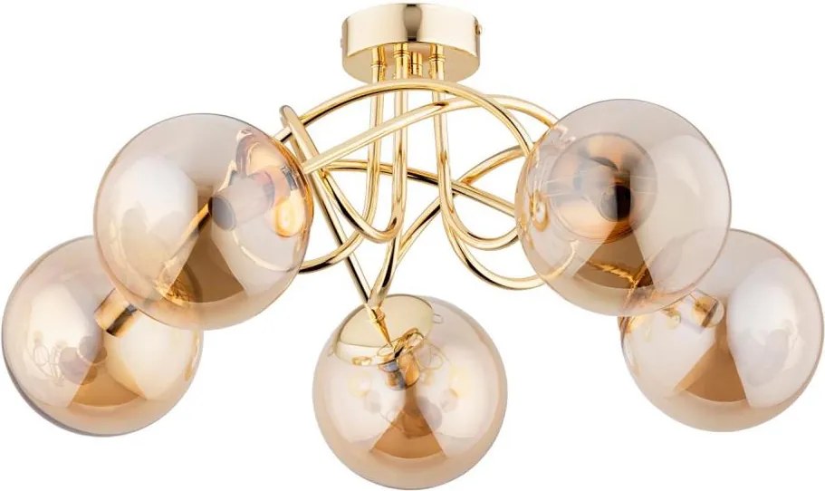 Prisadený luster BANKO 5xE14/10W/230V zlatá