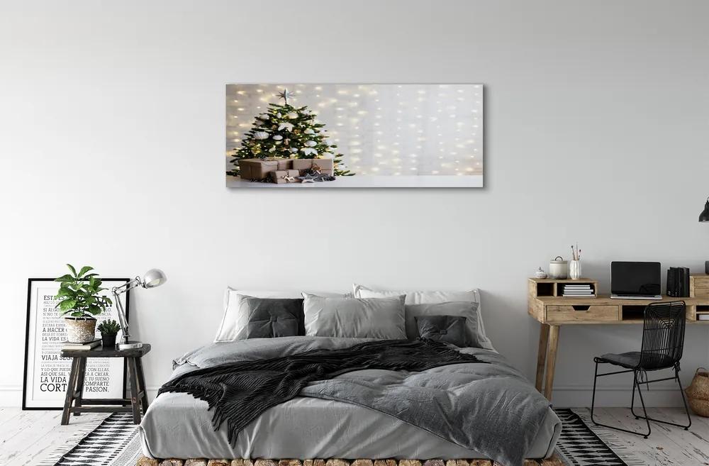 Obraz na akrylátovom skle Ozdoby na vianočný stromček darčeky 120x60 cm