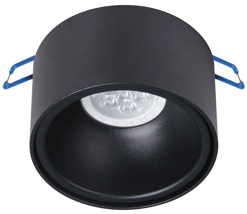 Podhľadové svietidlo Bali Round, 1x čierne kovové tienidlo, b