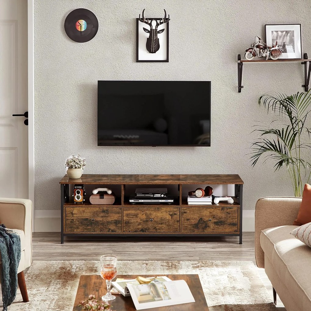 Televízny stolík Vasagle Nuros 147 cm hnedý/čierny