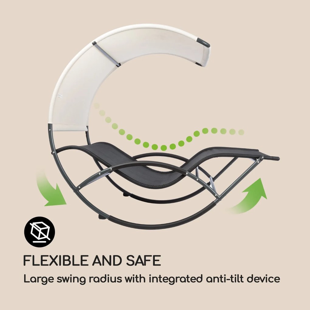 Blumfeldt The Big Easy, hojdacie ležadlo, nepremokavé, 350 kg max., UV ochrana, čierne