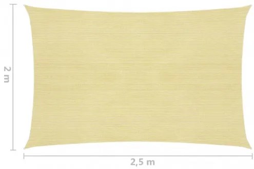 vidaXL Tieniaca plachta 160 g/m² béžová 2x2,5 m HDPE-