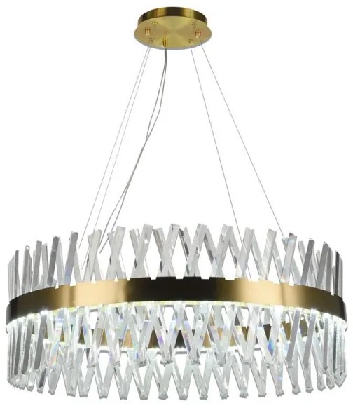 LED Stmievateľný luster na lanku LED/110W/230V 3000-6500K zlatá + diaľkové ovládanie