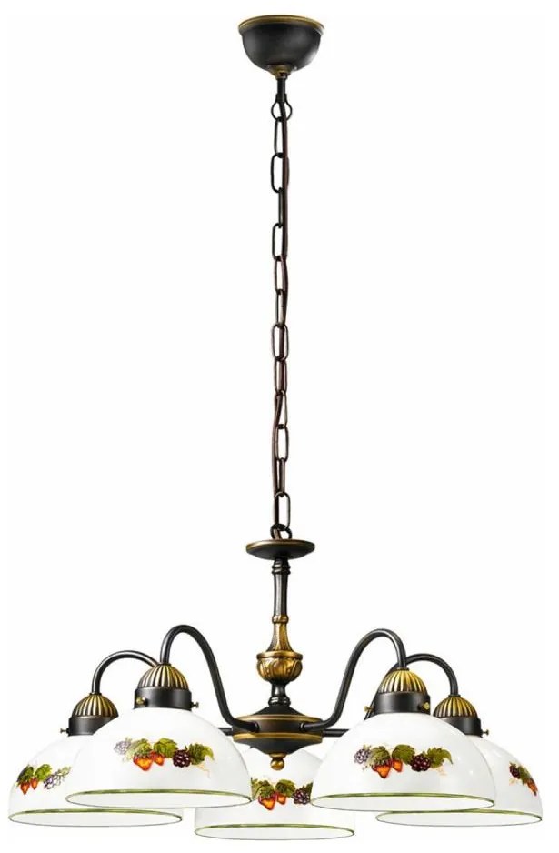 Kolarz 731.85.121 - Luster na reťazi NONNA 5xE27/75W/230V víno/jahody