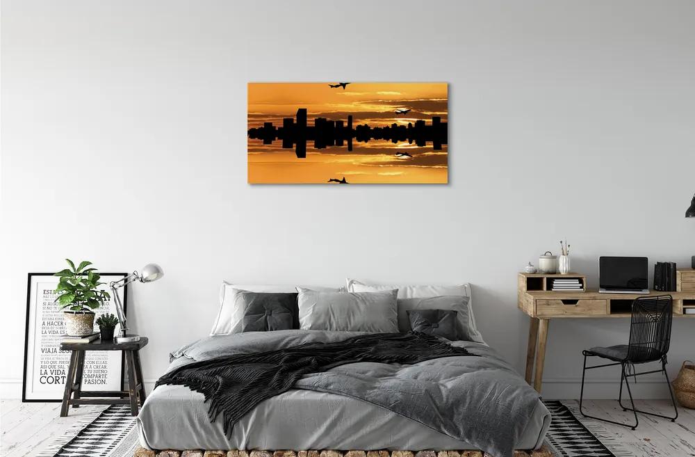 Obraz canvas Sun City lietadla 140x70 cm