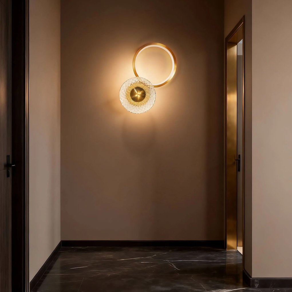 Toolight Toolight, LED nástenné svietidlo 12W, 3000K, 500lm, LHJ071-W, zlatá matná, OSW-50054