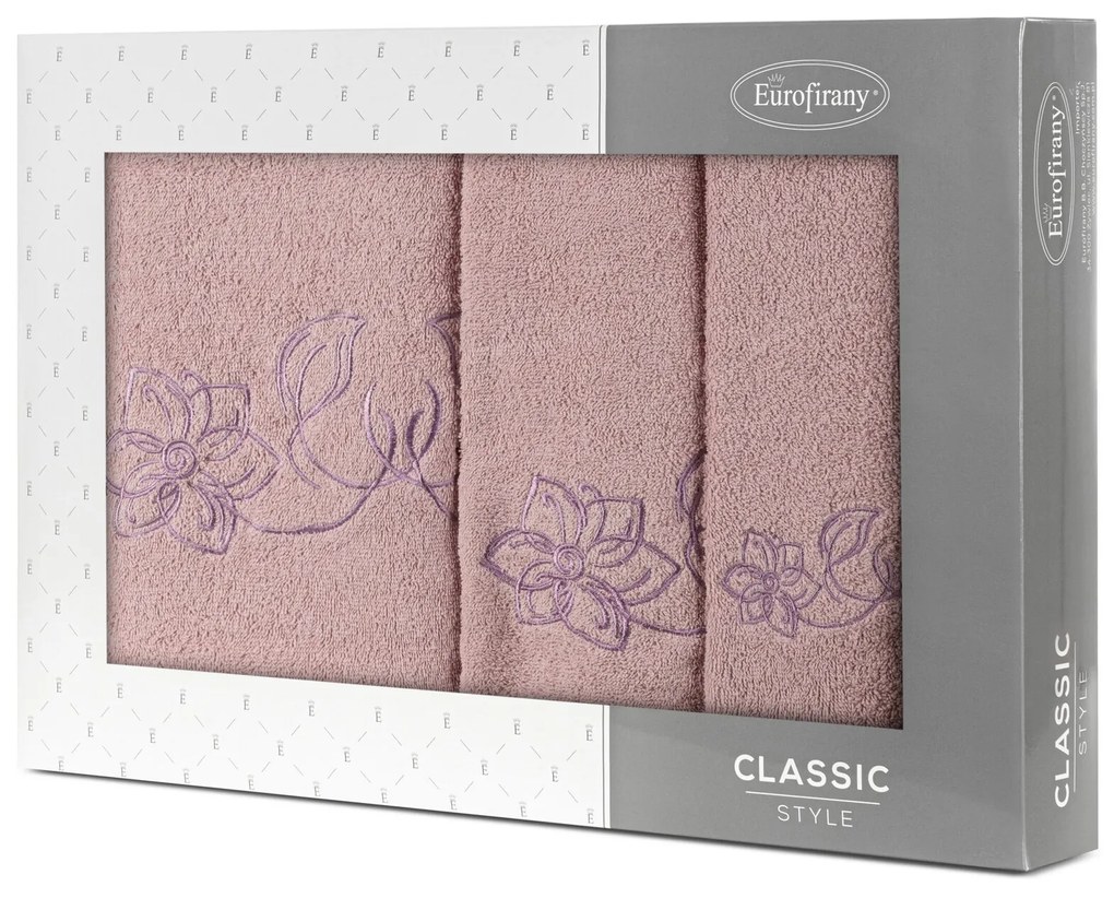 FROTÉ UTERÁK LILA SADA 1KS 30X50 CM, 1KS 50X90 CM, 1KS 70X140 CM PUDROVÁ