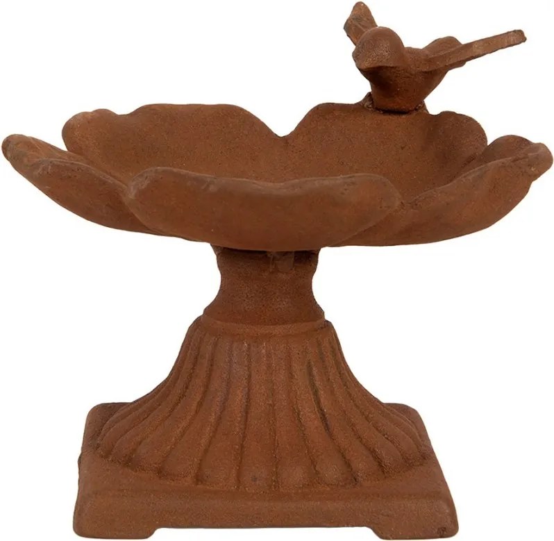 Rustikálne hrdzavé krmítko pre vtáčiky - Ø 17*13 cm