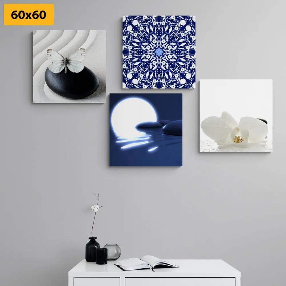 Set obrazov Feng Shui v bielo-modrom prevedení Varianta: 4x 40x40