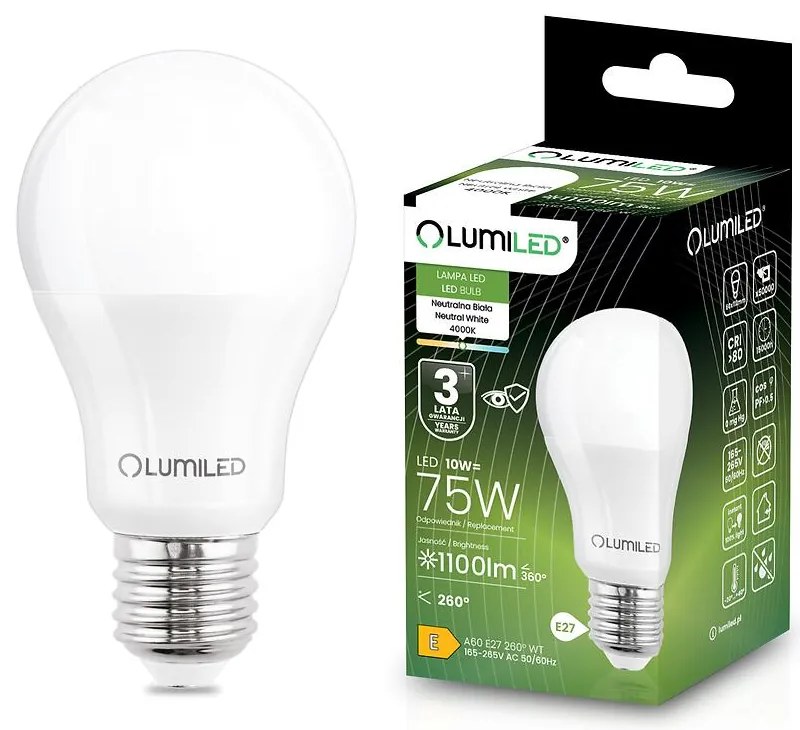 Žiarovka LED A60 10W 75W E27 1055LM 4000K