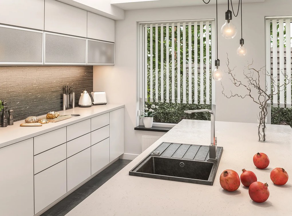 Laveo Margarita, 1-komorový granitový drez 790x490x230 mm, čierna, LAV-SBM_711T