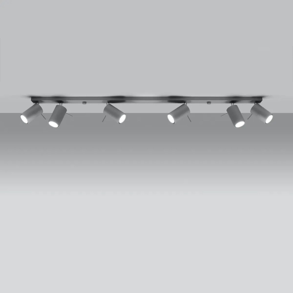 Bodové svietidlo Ring, 6x sivé kovové tienidlo, (možnosť polohovania)