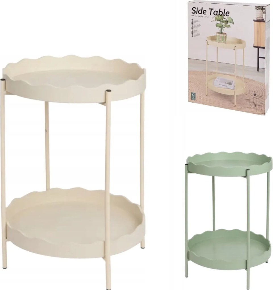 Odkladací stolík RAVELO Ø 40,5 cm, zelený