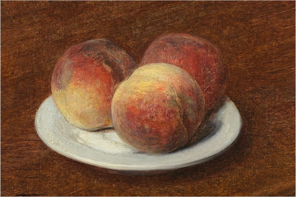 Obraz - Henri Fantin-Latour, Three Peaches on a Plate, reprodukcia (90x60 cm)
