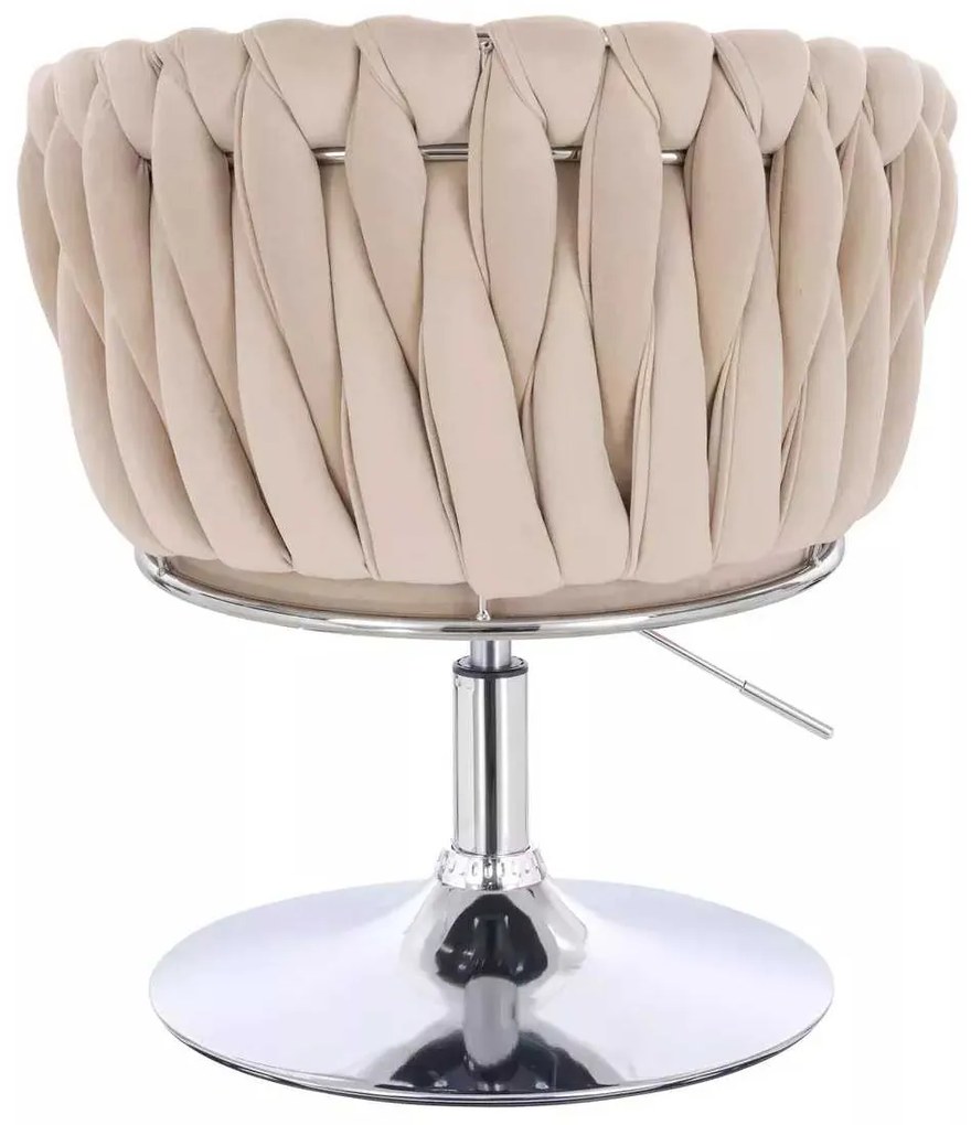 LuxuryForm DESIGN Stolička NORDEN VELUR na striebornom tanieri - krémová