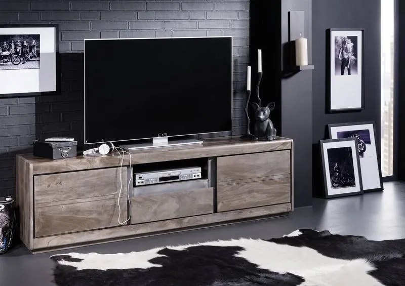 Bighome - ROUND TV stolík 170x50 cm, dymová, palisander