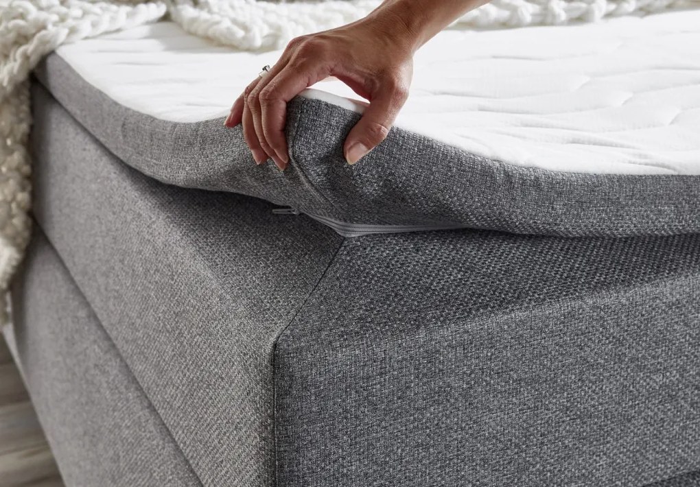 Posteľ boxspring Ardi 180x200 cm, šedá tkanina