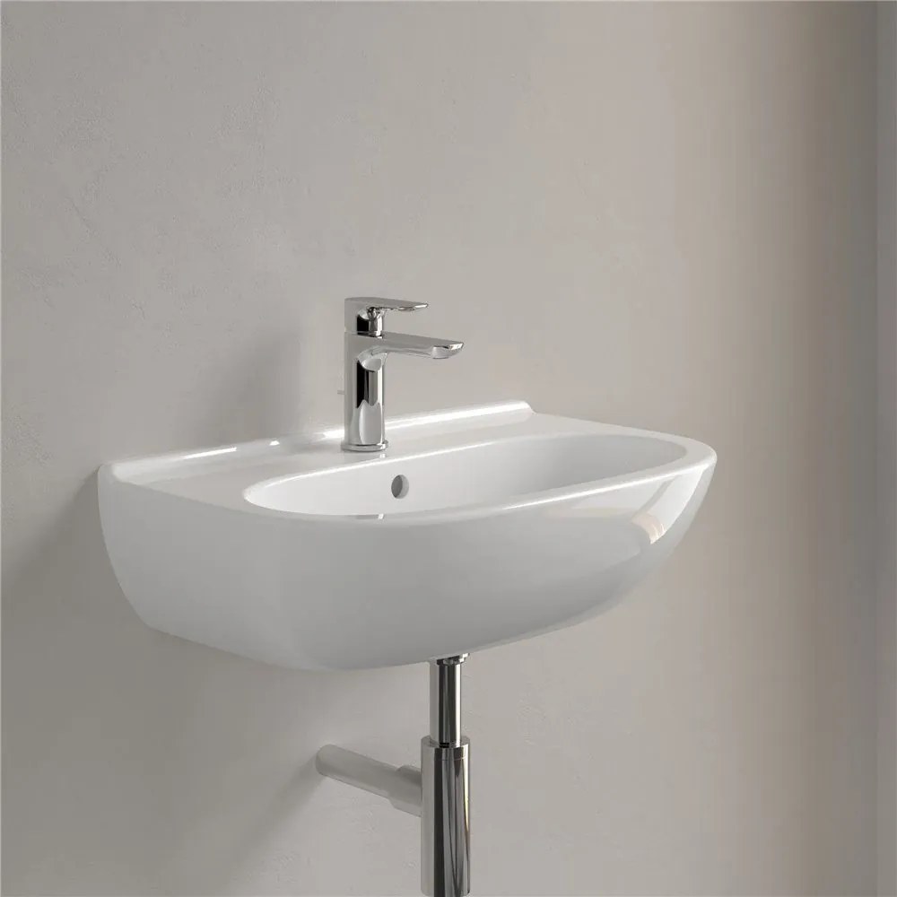 VILLEROY &amp; BOCH O.novo Compact závesné umývadlo s otvorom, s prepadom, 550 x 370 mm, biela alpská, 51665501