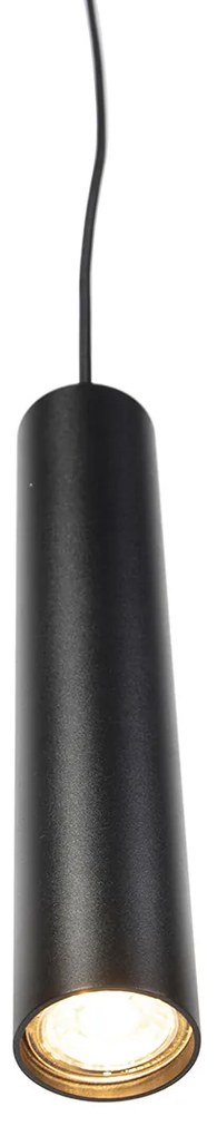Dizajnové závesné svietidlo čierne vrátane adaptéra na koľajnicu 1-fázové - Slimline Tuba Small