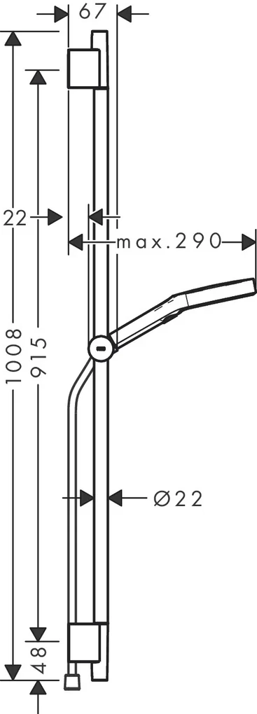 Hansgrohe Rainfinity, sprchová sada 130 3jet s tyčou S Puro 90 cm, biela matná, HAN-28743700