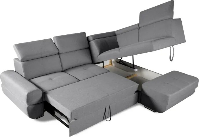 Sedacia súprava Logan, pravá, sivá (malmo 90)