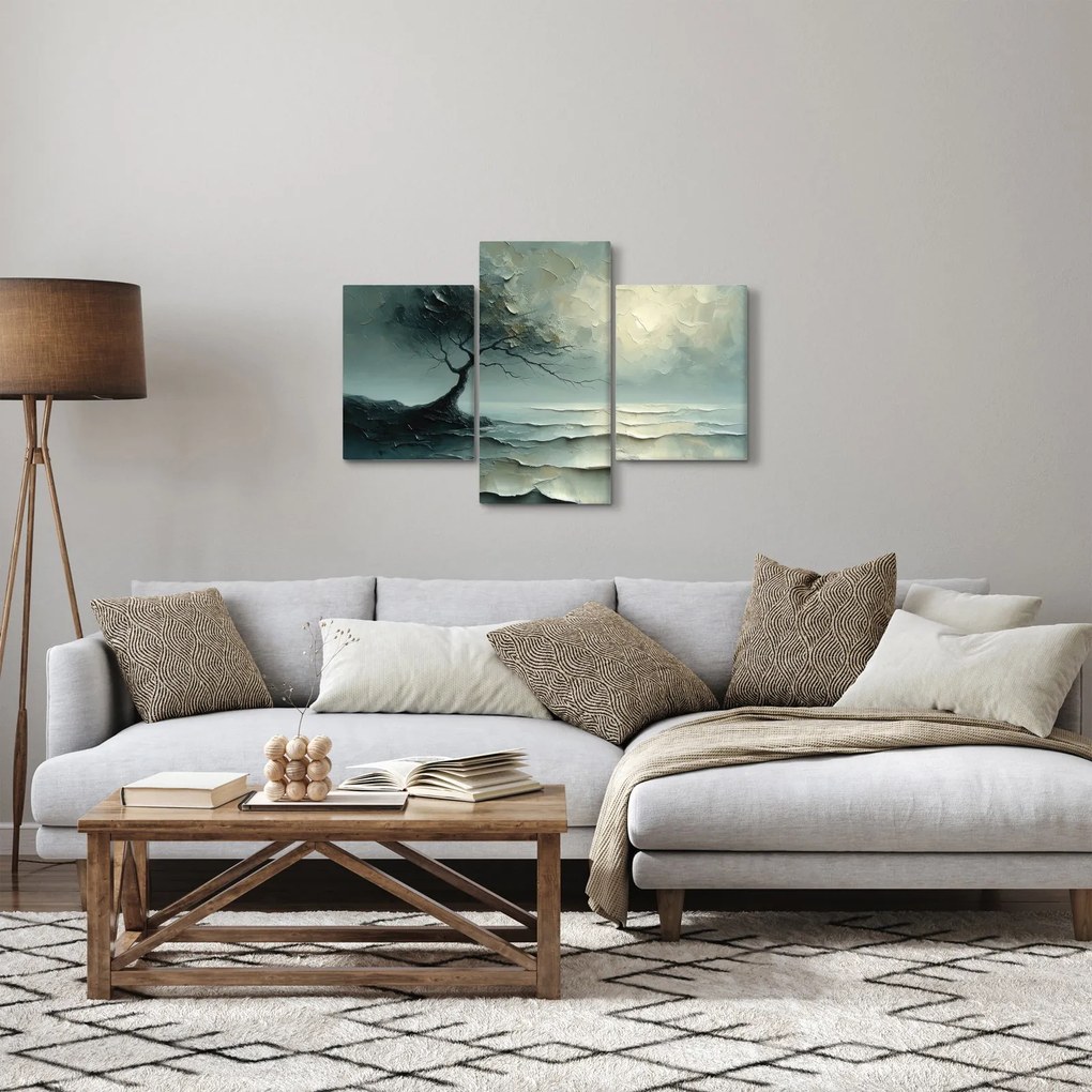 Obraz - Olejomaľba stromu s oceánom (90x60 cm)