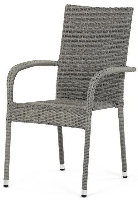 Autronic BONTEC Záhradná stolička, kov, polyratan, sivá, AZC-S2114 GREY Farba: Šedá
