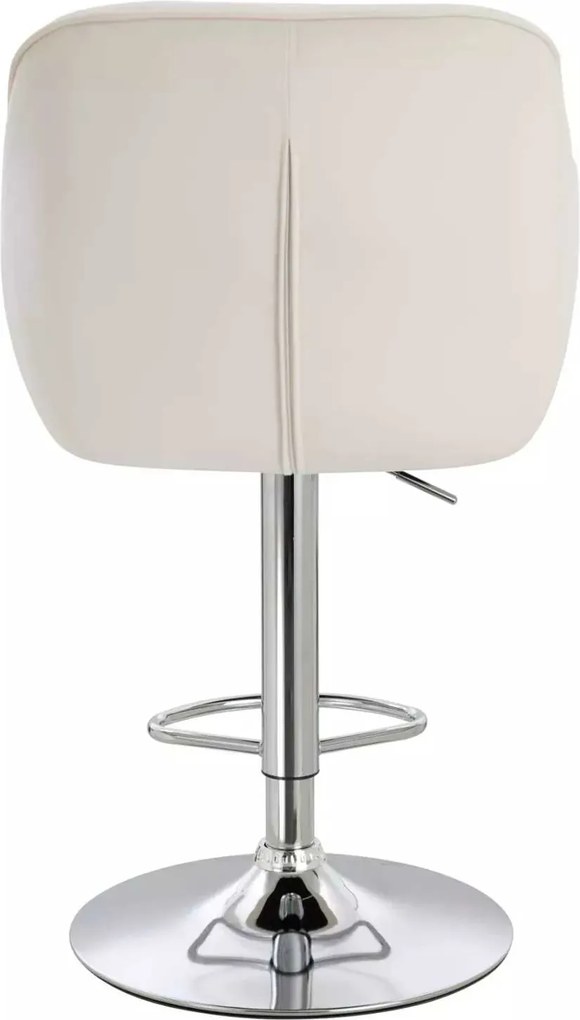 LuxuryForm DESIGN Barová stolička AVOLA VELUR na striebornom tanieri - biela