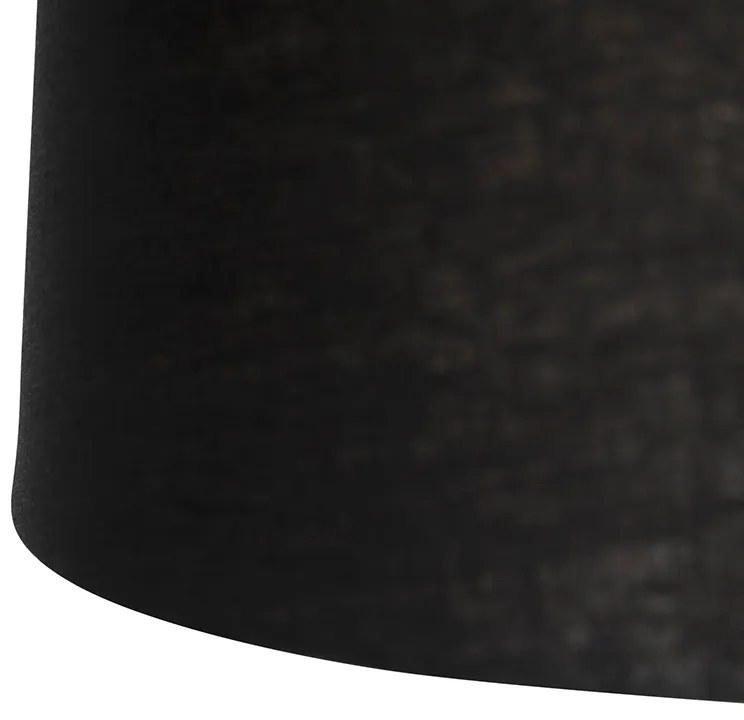 Závesná lampa s ľanovými odtieňmi čierna 35 cm - Blitz II čierna